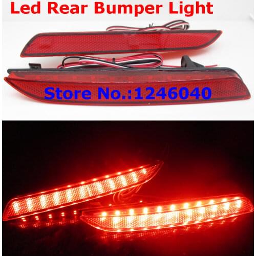 2PCS LED Tail Red Rear Bumper Reflector Light Lamp stop fog brake light For Honda JAZZ Fit CRZ CRV Insight hybrid Acura TSX
