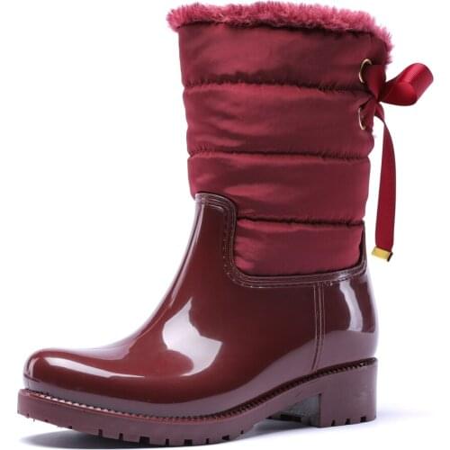 20-472TONGPU Half Waterproof Rain Boots with Nylon Upper