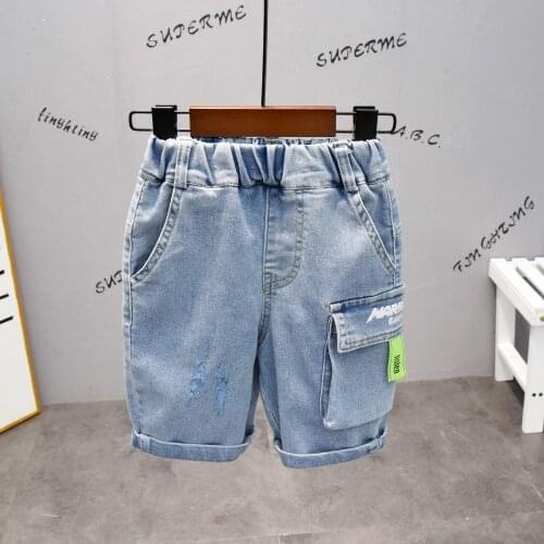 2021 Boys Denim Shorts Baby Boy Knee Length Pants 2-7 Years Kids Summer Casual Jeans Childrens Cowboy Short Pants