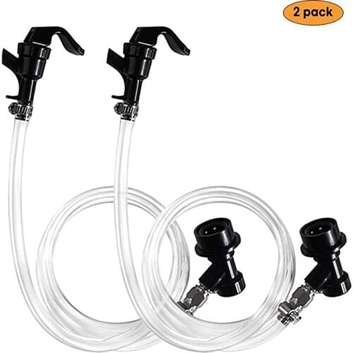 3/16" Beer Line Assembly, 3ft Liquid Line Picnic Tap Dispenser Ball Lock Quick Disconnect Homebrew Food Grade Clear Tube kit