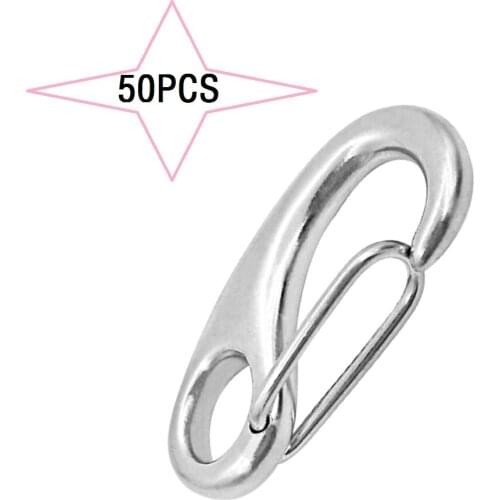 50x Stainless Steel Spring Hook Key Chain Clamp Clip D-ring For Paracord Camping Hiking