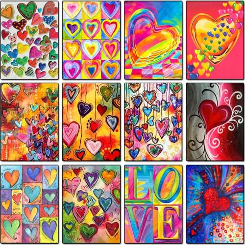 5D Diamond Painting Color Love Heart Full Square/Round Diamond Mosaic Art Mosaic Embroidery Sale Handicraft Gift Wall Decoration