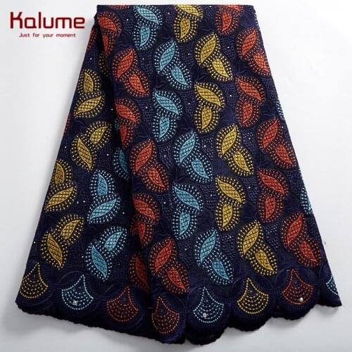 Kalume African Lace Fabric High Quality Nigerian Lace Fabric Embroidered New Swiss Voile Lace Fabric For Dress Robes Laces F2404