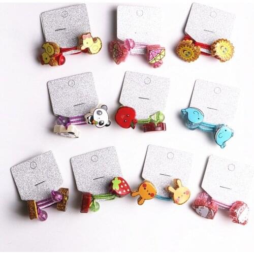 20Pcs/lot hair accessories Korean version of the colorful animal hair ring cartoon hair rope childrens headdress high elastic