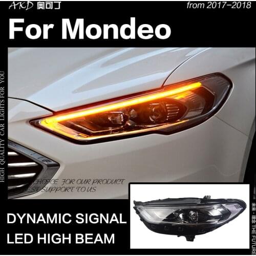 AKD Car Styling for Ford Fusion Headlights 2017-2020 Mondeo LED Headlight Dynamic Signal Animation DRL Bi Xenon Auto Accessories