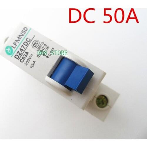 Free shipping 1P 50A DC 250V Circuit breaker MCB