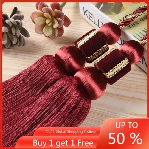 Free Shipping European Style Curtain Tassel Tied Ball Tassel Double Ball Strap Rope Curtain Buckle Accessory Tassel