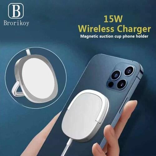 15W PD Magnetic Wireless Charger Desktop Holder For IPhone 12 ProMax Qi Fast Charger USB C Quick Magnet Adsorbable Charging Pad