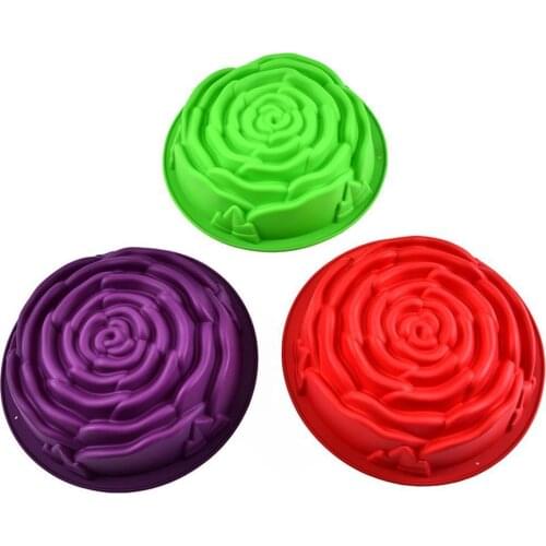 Big Rose Flower Baking Tray Silicone Cake Mold Form Large Bakery Dish Bakeware Toast Bread Mould