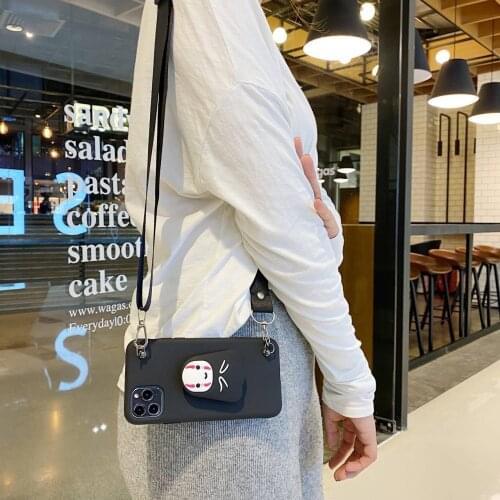 For Xiaomi Redmi Note 4 4x 5 5A 6 7 8 8T 9 10 Pro Max No Face Man Ring Grip Strap Rope Phone Case