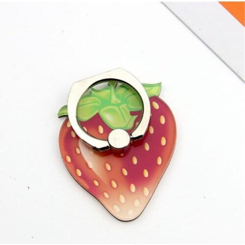 360 Degree Strawberry Finger Ring Smartphone Fruits Stand Holder Mobile Phone Holder Stand For iPhone Xiaomi Huawei All Phone