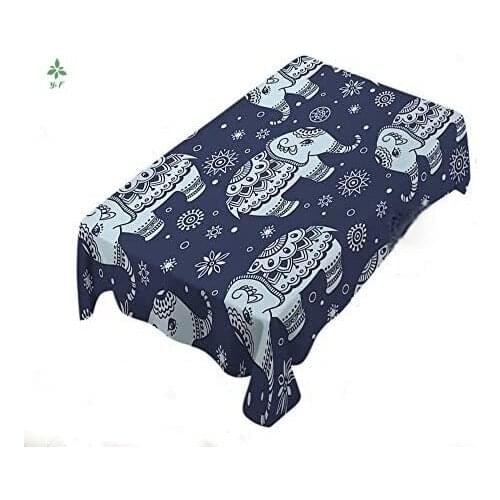 Indian Elephant Tablecloth Vintage Style Vintage Floral Picnic Grill Kitchen Decor