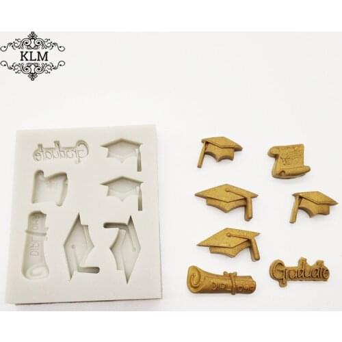 KLM new academic hat silicone mold DIY cake mold biscuit chocolate tool