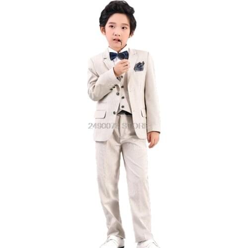 Suit for Boy Beige Suits for Weddings Terno Infantil Costume Enfant Garcon Mariage Disfraz Infantil Boys Suits Kids Formal Suits