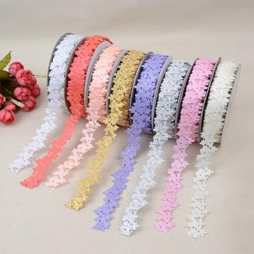 2.5cm*20Yard Chrysanthemum ultrasonic embossed belt pattern ribbon lace belt DIY hair accessories headband clothing accessories