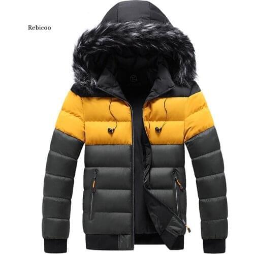 Men Winter Jacket Hooded Fur Collar Mens Parka Jackets Brand Warm Thicken Windproof Parkas Male Casual Patchwork Jacket 5Xl