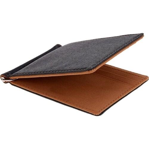 Men Wallet Short Skin Wallets Purses PU Leather Money Clips Sollid Thin Wallet For Men Purses 4 Colors