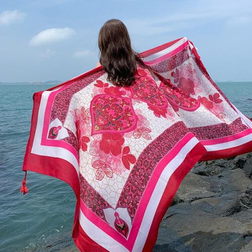 2021 New 90x180cm Twill Cotton Pareo Beach Cover-Ups Women Large Beach Dress Bikini Bathing Swimwear Cover Up Sarong Wrap Scarf