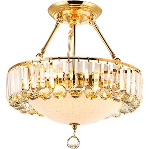 European Style Pendant Lamp For Dining Room Gold Luxury Crystal Light Fixture Home Villa Iron Plated Hanging Light Free Shipping