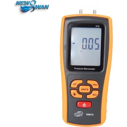 GM510 Portable Digital LCD display Pressure manometer 50KPa Pressure differential manometer pressure gauge