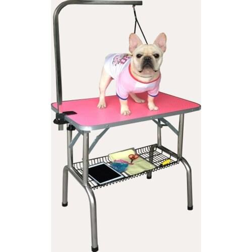 60*45cm Double X-Shape Professional Pet beauty table Dog Grooming Table Folding Grooming Desk With Hanging Rope Pink Blue
