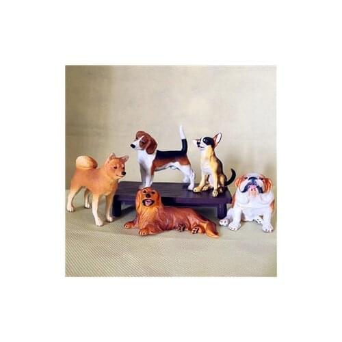 Pvc figure model toy ornament dogs 5pcs/set