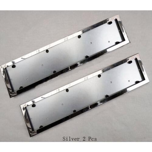 2 Pcs For EU Car License Plate Frame Metal Car License Plate Frame Number Plate Holder Car Accessories