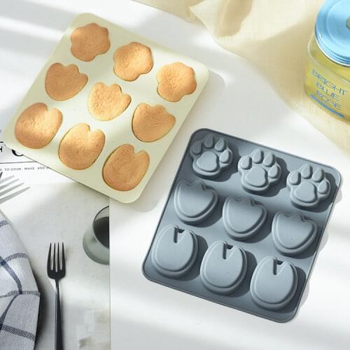 9 cavity animal foot silicone cake mold handmade soap mold chocolate fudge pudding mold cake decoration kitchen baking tools