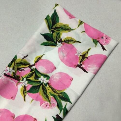 Pretty Pink Fruit Lemon cotton Fabric for DIY kids bedding doll dress cushions quilting fabric 50x140cm