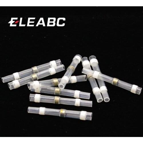 50pcs Seal Heat Shrink Butt Wire Connectors Terminals AWG26-24 White Solder Sleeve Waterproof