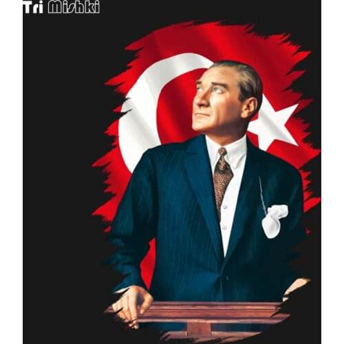 Tri Mishki 12x16.7cm Mustafa Kemal Ataturk Turkey Turkish car sticker funny colorful car stickers auto automobile decals WCS008