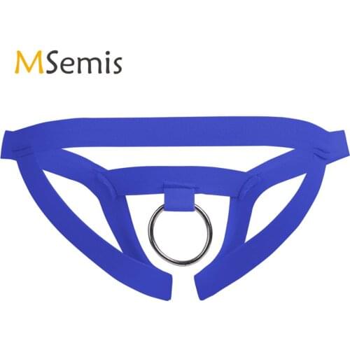 Mens Lingerie Panties Crotchless G-string Thong Bikini Underwear Elastic Waistband Open Butt Underpants with O-Ring Briefs