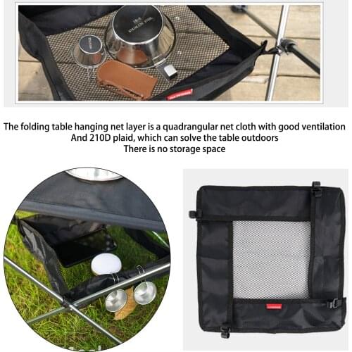 34x34cm Outdoor Folding Camping Table Hanger Basket Hanging Storage Mesh Net Camping Table Storage Hanging Basket Finishing Net