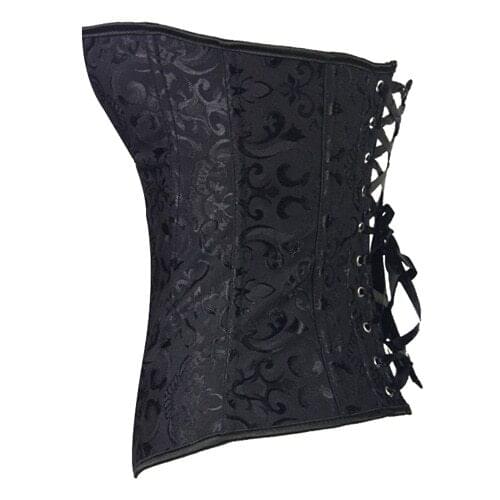 Womens Gothic Steampunk Corset Black Sexy Slimming Waist Trainer Corset Lace Up Bandage Bustier Outwear Overbust Corset Top