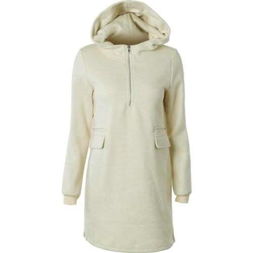 Euramerican Women Pullover Female Long Sleeve Black Hooded Long Sweatshirt Hoodie Tracksuit Girl Coat Casual Zipper Lady