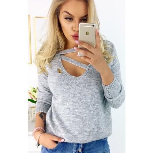 Autumn Winter Knitted Sweaters Women 2021 Loose Sweater Women Pullovers Jumper V-neck Long Sleeves Female Sweaters Femme Tops