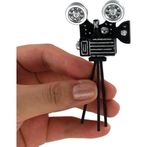 1/12 Doll House Miniature Metal Retro Projector Simulation Model Toys for Mini Decoration Dollhouse Accessories