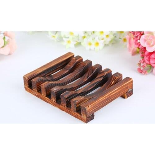 100pcs Vintage Wooden Soap Dish Soap Tray Holder Storage Soap Rack Plate Box Container for Bath Shower Bathroom W9739