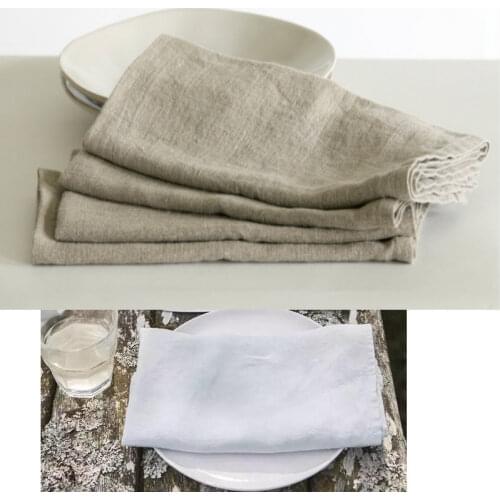 2pcs /lot 100%Pure Linen Cloth Table Napkins Home Vintage Flax Napkin Tea Towels Coffee Towel Table Decoration 48*48cm