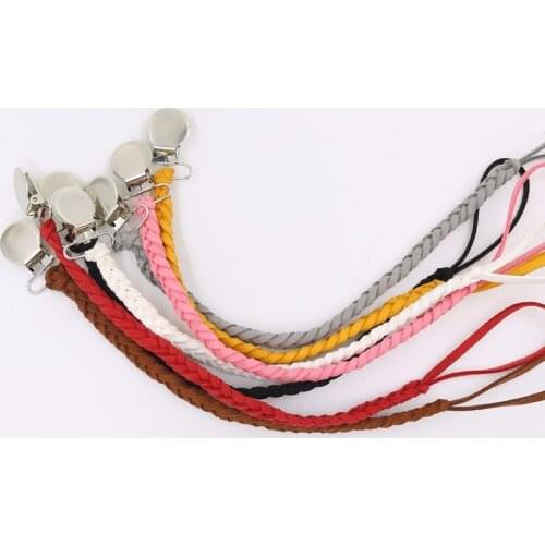 2021 Personalised Pacifier Holder Baby Accessories Newborn Leather Pacifier Clip Infant Fixed Pacifier Rope Cadena Chupete