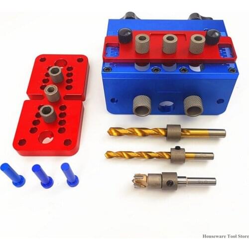 3in1 DIY WoodWorking Drill Hole Puncher Locator Positioning Drill Guide Kit Tool
