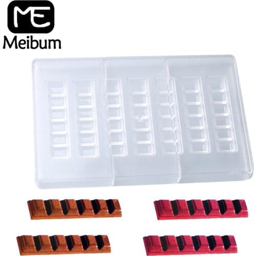 Meibum 7 Cavity Polycarbonate Rectangle Break-Apart Candy Chunk Mould Homemade Chocolate Mold Cake Decoration Confectionery Pan