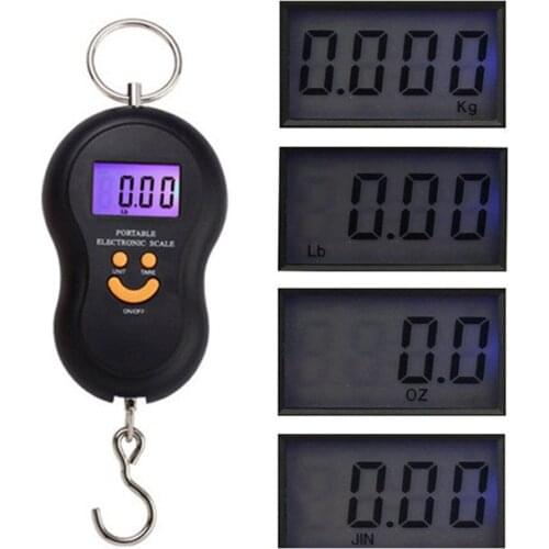 AJY 50KG Portable Digital Fish Scale LCD display Luggage Weighing Scale for travel or fishing