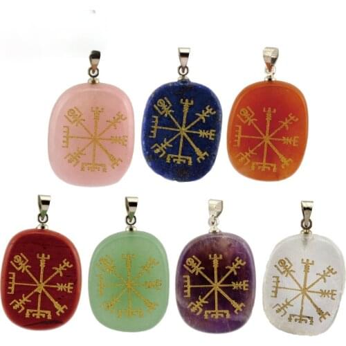 Natural Carved Symbols Gemstones Alphabet 20x25mm Beads, Crystals, Pink Crystals, Amethysts, Agates for Necklace Making