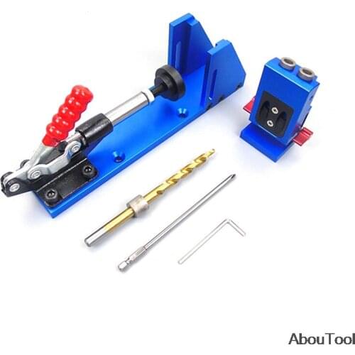 XK-2 Upgrade Fast clamping Pocket Hole Jig Kit System Woodworking Inclined Hole Device Inclined Hole Drill Tools Carpenter DIY