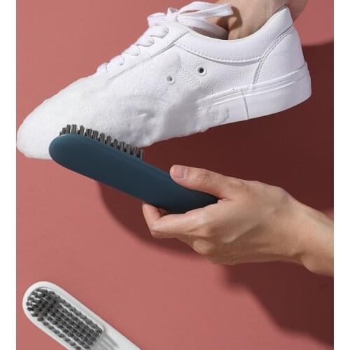 Household Portable Shoe Brush Long Handle Multifunctional Clothes Cleaning Soft Wool Brush Dust Removal Tools with Hanging Hole