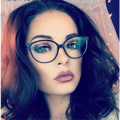 Black Spectacle frame cat eye Glasses frame clear lens Women brand Eyewear optical frames myopia transparent Temples for glasses