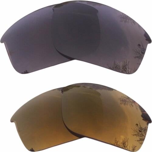 Black & Bronze Gold Mirrored Polarized Replacement Lenses for Bottle Rocket Frame 100% UVA & UVB