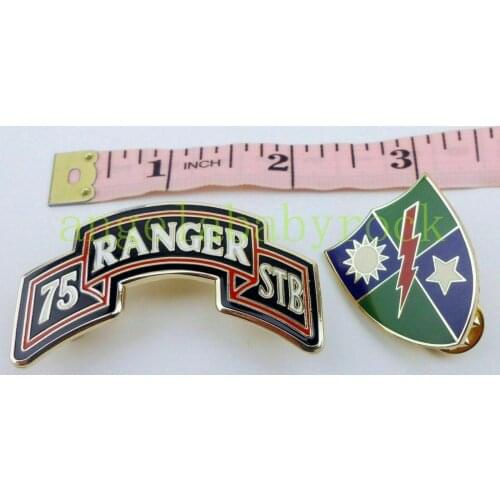 TWO US Stb Military Army 75th Ranger Regiment Badge Pin Insignia Outdoors armyshop2008