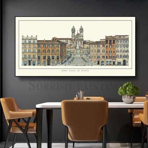 Europe Classical Castle Building Canvas Painting Wall Art Dining Pictures Posters And Prints For Living Room Home Study Decor